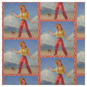 Vintages Cowgirl mit Seil-Gewebe Stoff (Muster)