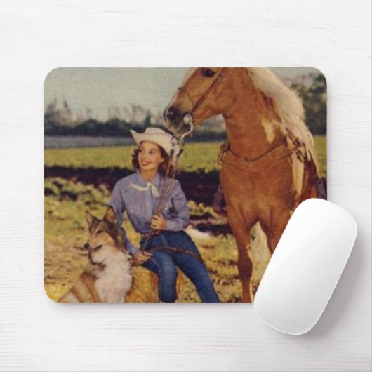Vintages Cowgirl Mousepad (Mit Mouse)