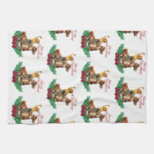 Vintages Cowgirl on Horse Frohe Weihnachten    Geschirrtuch (Horizontal)