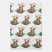 Vintages Cowgirl on Horse Frohe Weihnachten    Geschirrtuch (Vertikal)