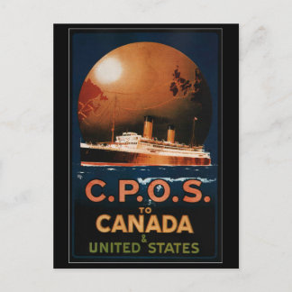Vintages CPOS für die Schiffsreise nach Kanada Uni Postkarte