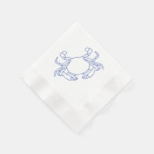 Vintages Crab Coastal Beach Party Blue Serviette (Ecke)