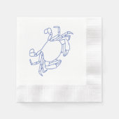 Vintages Crab Coastal Beach Party Blue Serviette (Vorderseite)