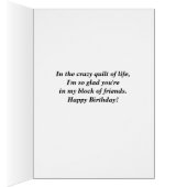 Vintages Crazy Quilt Happy Geburtstag (Innen (Rechts))