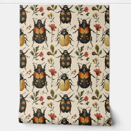 Vintages Cream Art Déco Käsermeister im  Shabby Ch Tapete