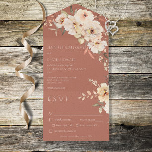 Vintages Creme-Floral-Abendessen All In One Einladung