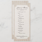 Vintages Creme-Hochzeitsprogramm Programm (Vorne/Hinten)