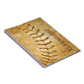 Vintages Cremesportbaseball Notizblock (Rechte Seite)