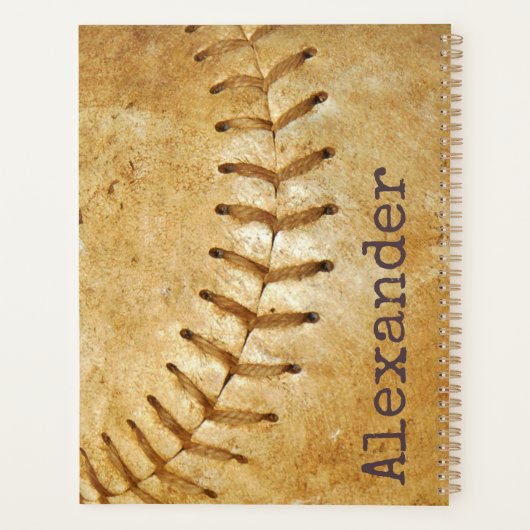 Vintages Cremesportbaseball Planer (Rückseite)