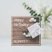 Vintages Crochet-Geschenk Weiße Blume Schöne Gebur Karte (Stehend Vorderseite)