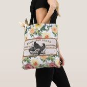 Vintages Crow-Etikett und Blume Tasche (Von Nahem)