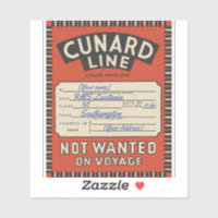 Vintages Cunard Line-Label (benutzerdefinierbar)