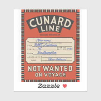 Vintages Cunard Line-Label (benutzerdefinierbar) Aufkleber