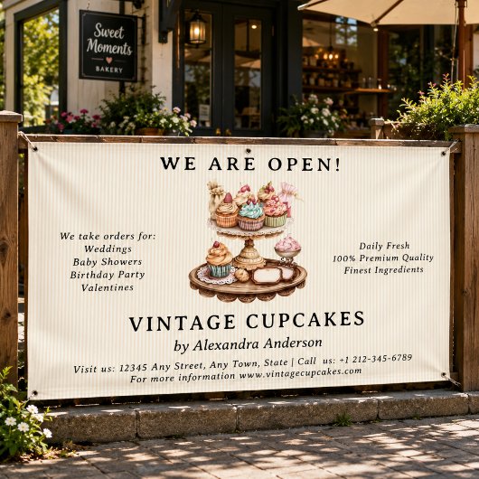 Vintages Cupcake Retro-Bäckerei Banner
