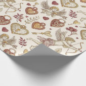 Vintages Cupid Valentine Geschenkpapier (Ecke)