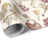 Vintages Cupid Valentine Geschenkpapier (Rolleneckpunkt)