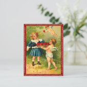 Vintages Cupid Valentine Postkarte (Stehend Vorderseite)
