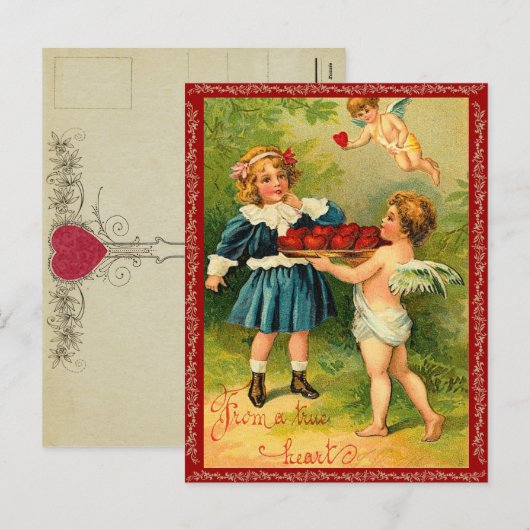 Vintages Cupid Valentine Postkarte (Vorne/Hinten)
