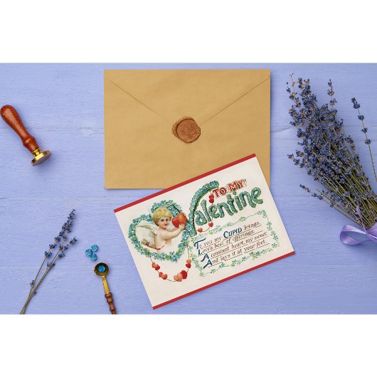 Vintages Cupid Valentine Postkarte