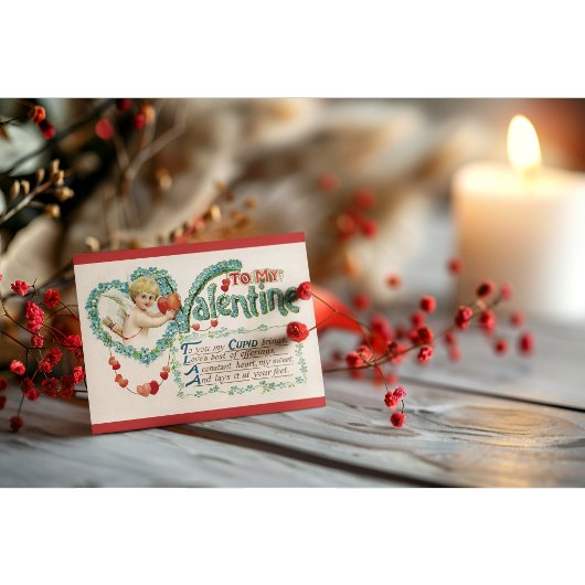 Vintages Cupid Valentine Postkarte