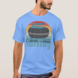 Vintages Curling-Stick Shooter-Retro T-Shirt