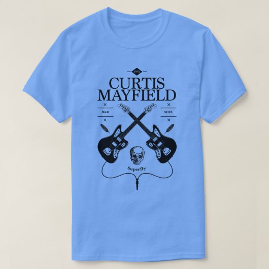 Vintages Curtis Mayfield Guitar-Logo T-Shirt (Design vorne)