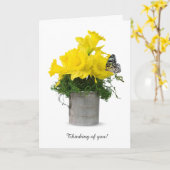 Vintages Daffodil Bouquet zum Nachdenken Karte (Gelbe Blume)