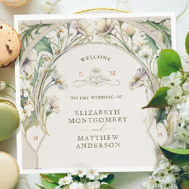 Vintages Daisy Art Nouveau von Alphonse Mucha Serviette