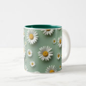 Vintages Daisy Blume Muster Zweifarbige Tasse (VorderseiteRechts)