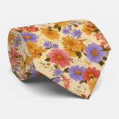 Vintages Daisy Floral Muster (2) Krawatte (Gerollt)