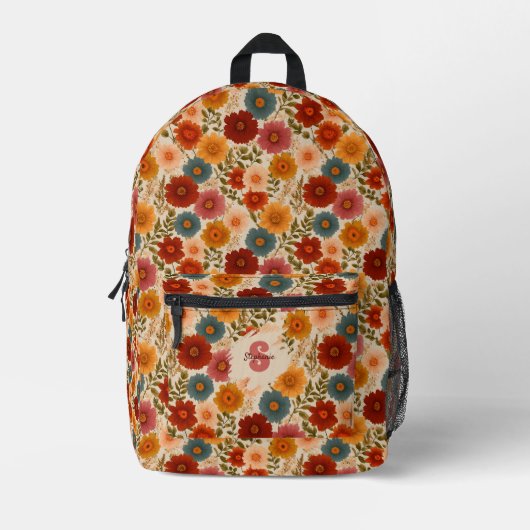 Vintages Daisy-Muster Bedruckter Rucksack (Vorderseite)