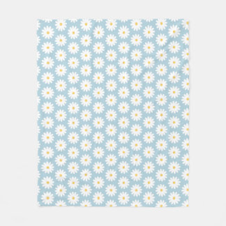 Vintages Daisy-Muster in Blau und Weiß Fleecedecke
