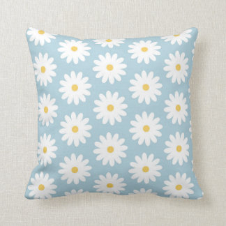 Vintages Daisy-Muster in Blau und Weiß Kissen