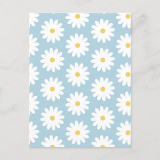 Vintages Daisy-Muster in Blau und Weiß Postkarte