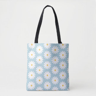 Vintages Daisy-Muster in Blau und Weiß  Tasche