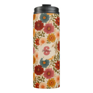 Vintages Daisy-Muster Thermosbecher