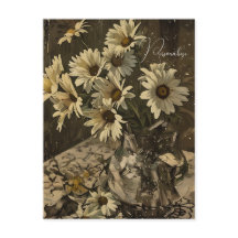 Vintages Daisy Wildblume Muster Altes Sepia Foto
