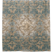 Vintages Damask-Muster Duschvorhang (Vorderseite)