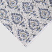 Vintages Damask-Muster in Blautönen Seidenpapier (Ausschnitt)