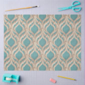 Vintages Damask Muster Türkis Blau Elfenbeinchic Seidenpapier (Basteln)