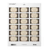 Vintages Damask Silber Rahmen Parfüm Flaschenetike Adressaufkleber (Vorne)