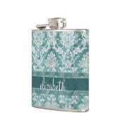 Vintages Damasketmuster mit grungenhaftem Finish Flachmann (Links)