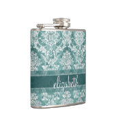 Vintages Damasketmuster mit grungenhaftem Finish Flachmann (Rechts)