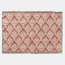 Vintages Damaskusmuster in Creme und Rot