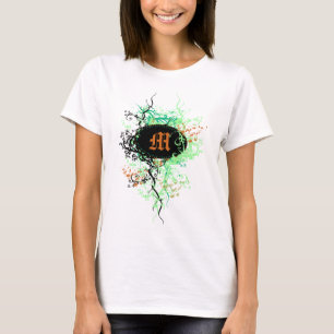 Vintages Damaskusmuster mit Monogram Letter M T-Shirt