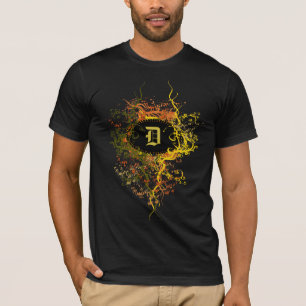 Vintages Damaskusmuster mit Monogramm Buchstaben D T-Shirt