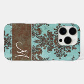 Vintages Damaskusmuster mit Monogramm Case-Mate iPhone Hülle (Rückseite (Horizontal))
