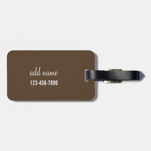 Vintages Damaskusmuster mit Monogramm Gepäckanhänger (Rückseite horizontal)