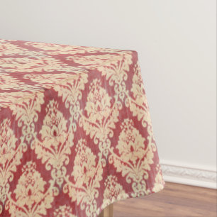 Vintages Damast-Muster in der Creme und im Rot Tischdecke