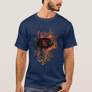 Vintages Damast-Muster mit Monogramm-Buchstaben K T-Shirt